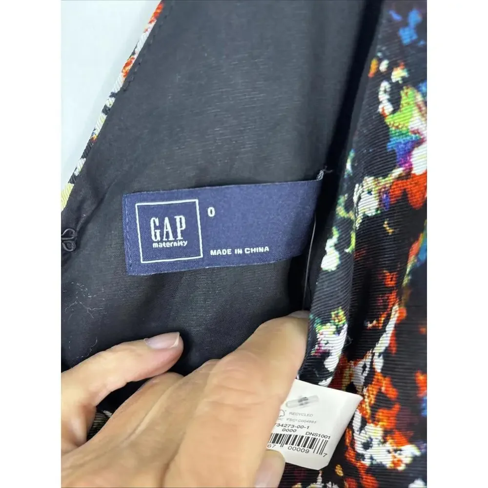 GAP‎ Maternity Sleeveless Dress Back Zipp Colorful Size 0 Pockets New With Tags